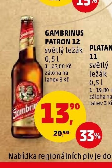 Gambrinus Patron 12 světlý ležák 0,5 l