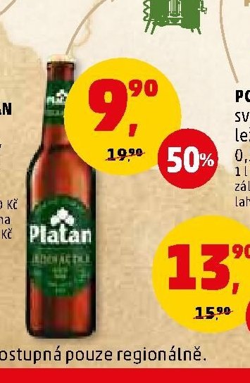 Platan 11 světlý ležák 0,5 l