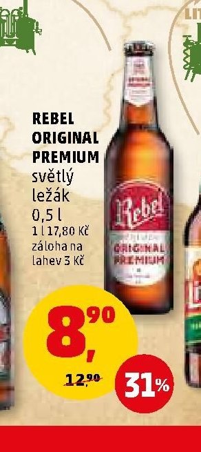 Rebel Original Premium světlý ležák 0,5 l