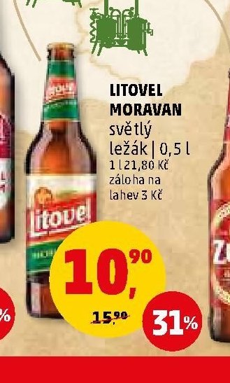 Litovel Moravan světlý ležák 0,5 l