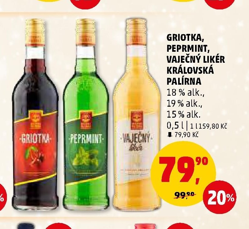 Griotka, Peprmint, Vaječný likér Královská palírna