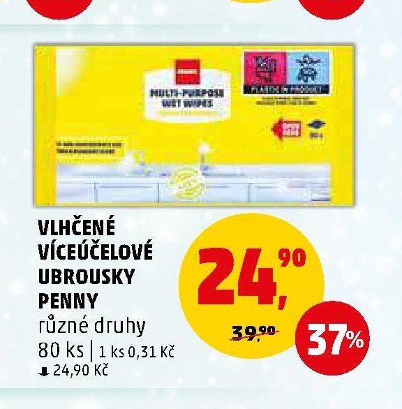 VLHČENÉ VÍCEÚČELOVÉ UBROUSKY PENNY