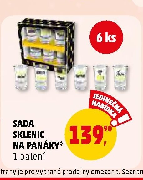 SADA SKLENIC NA PANÁKY*