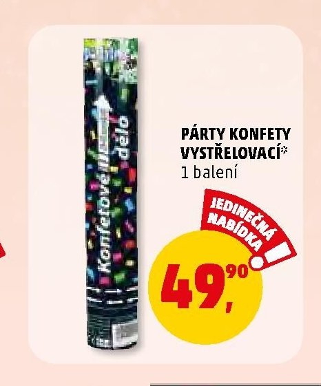 PÁRTY KONFETY VYSTŘELOVACÍ