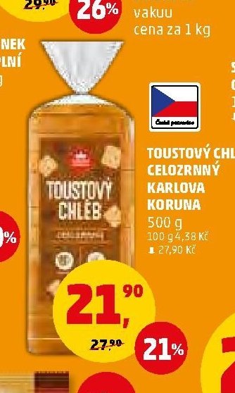 Toustový chléb Karlova Koruna