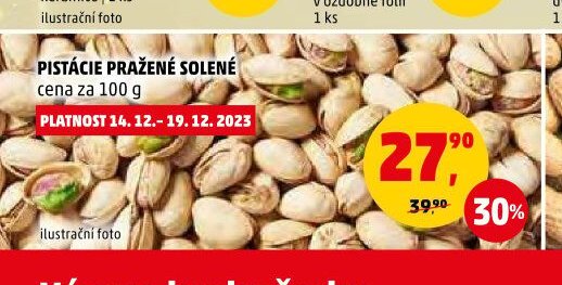 PISTÁCIE PRAŽENÉ SOLENÉ