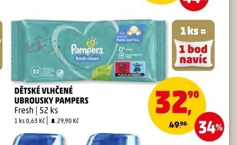 DĚTSKÉ VLHČENÉ UBROUSKY PAMPERS