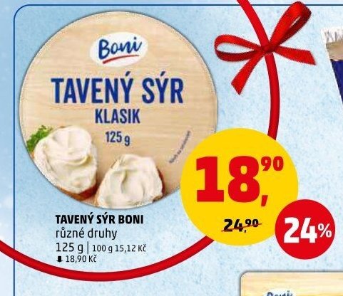 TAVENÝ SÝR BONI různé druhy 125 g