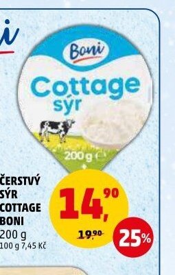 ČERSTVÝ SÝR COTTAGE BONI 200 g