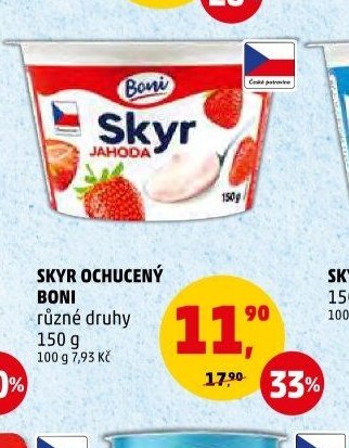 SKYR OCHUCENÝ BONI různé druhy 150 g