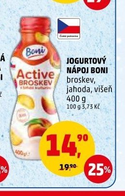 JOGURTOVÝ NÁPOJ BONI broskev, jahoda, višeň 400 g