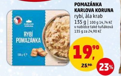 POMAZÁNKA KARLOVA KORUNA rybí, ala krab