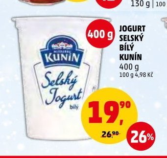 JOGURT SELSKÝ BÍLÝ KUNÍN