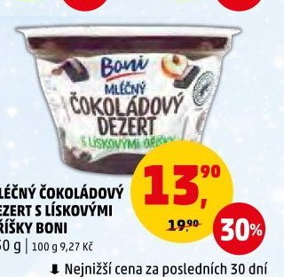 MLÉČNÝ ČOKOLÁDOVÝ DEZERT S LÍSKOVÝMI OŘÍŠKY BONI