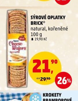 SÝROVÉ OPLATKY BRICK natural, kořeněné 100 g