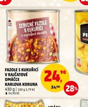 Fazole s kukuřicí v rajčatové omáčce Karlova Koruna