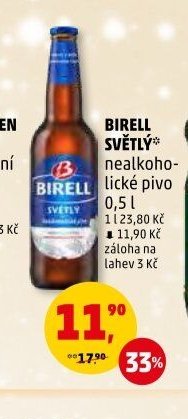 Birell Světlý nealkoholické pivo 0,5 l