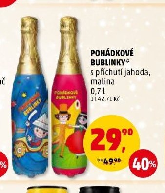 POHÁDKOVÉ BUBLINKY* s příchutí jahoda, malina 0,7 l