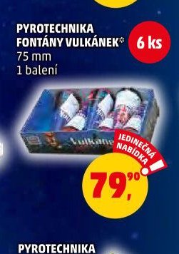 PYROTECHNIKA FONTÁNY VULKÁNEK 75 mm