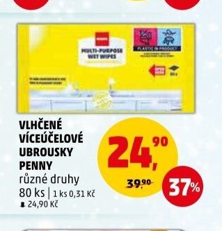VLHČENÉ VÍCEÚČELOVÉ UBROUSKY PENNY