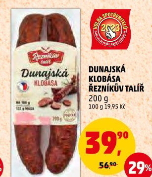 Dunajská klobása Řezníkův talíř