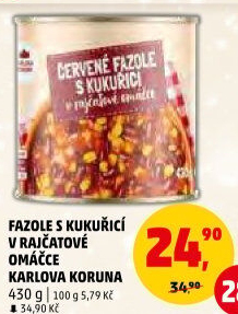 Fazole s kukuřicí v omáčce Karlova Koruna - konzerva