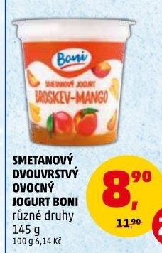 Jogurt smetanový ovocný Boni