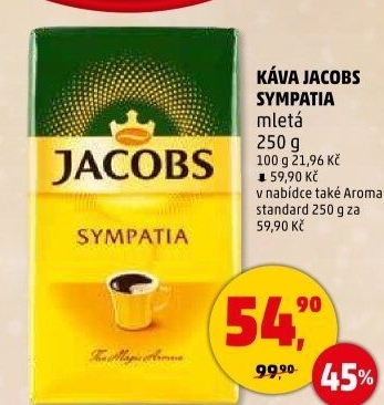 Mletá káva Sympatia Jacobs
