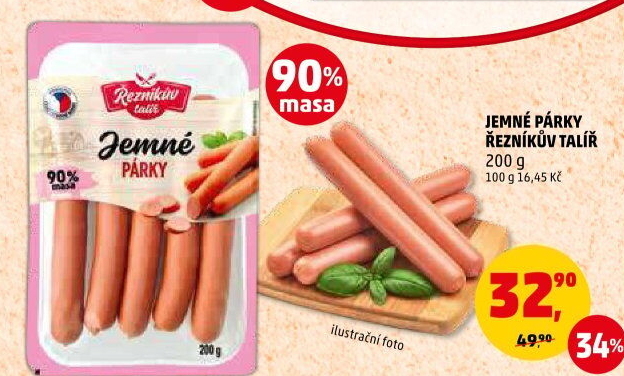 Párky jemné Řezníkův talíř