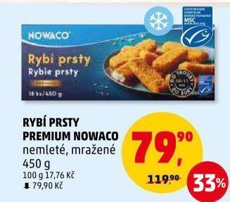 Rybí prsty nemleté mražené Nowaco Premium