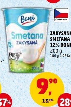Smetana zakysaná Boni 12%
