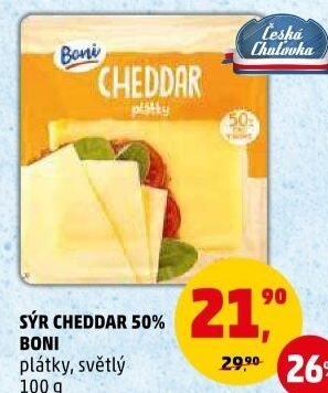 Sýr Cheddar 50% Boni