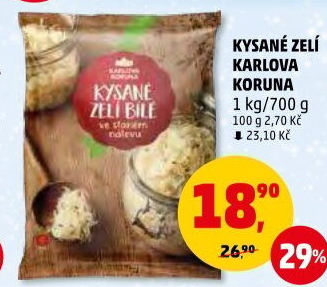 Zelí bílé kysané Karlova Koruna