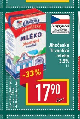 Jihočeské Trvanlivé mléko 3,5%