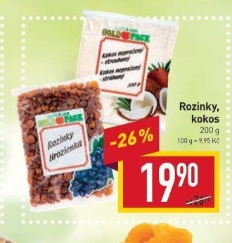 Rozinky, kokos