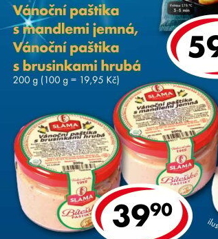 Paštika vánoční s mandlemi Sláma