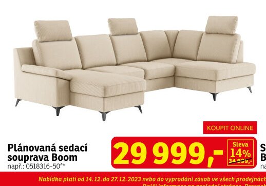 Plánovaná sedací souprava Boom - ASKO akcniletaky.com