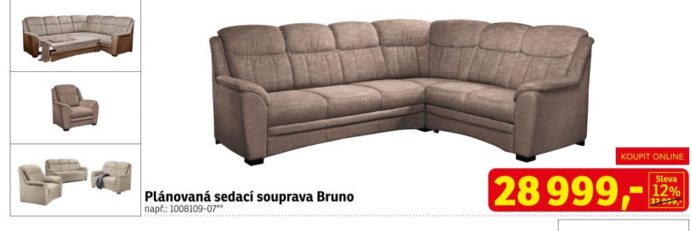 Plánovaná sedací souprava Bruno - ASKO akcniletaky.com