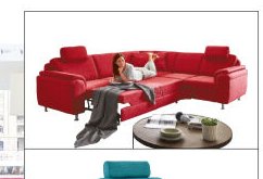 Červená rohová sedačka (v detailu) - ASKO akcniletaky.com