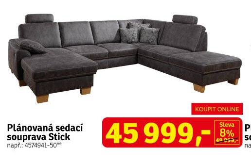 Plánovaná sedací souprava Stick - ASKO akcniletaky.com