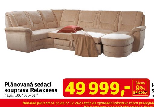 Plánovaná sedací souprava Relaxness - ASKO akcniletaky.com