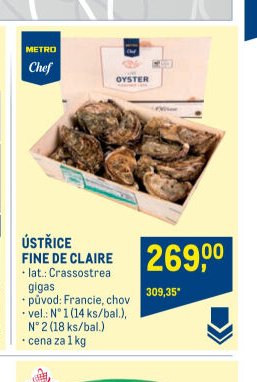 ÚSTŘICE FINE DE CLAIRE