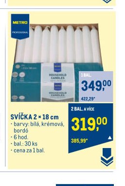 SVÍČKA 2 x 18 cm