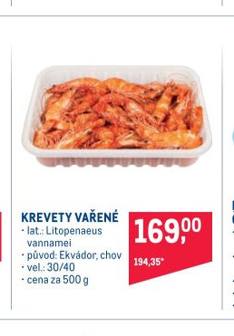 KREVETY VAŘENÉ