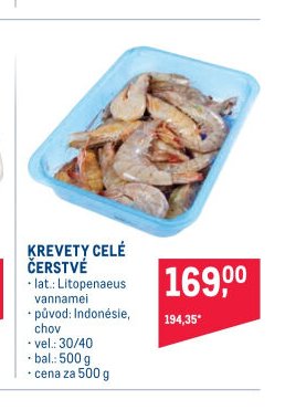 KREVETY CELÉ ČERSTVÉ