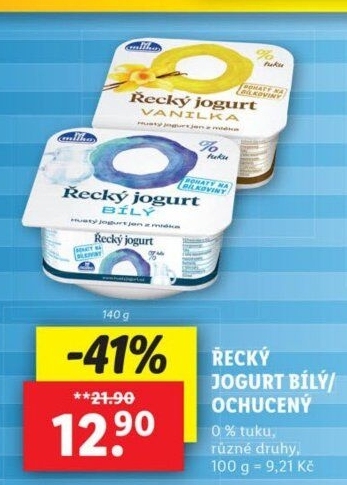 Ochucený jogurt řecký 0% Milko