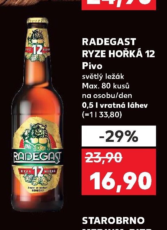 RADEGAST RYZE HOŘKÁ 12 Pivo