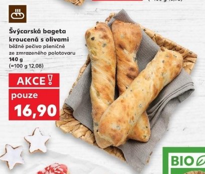 Švýcarská bageta kroucená s olivami