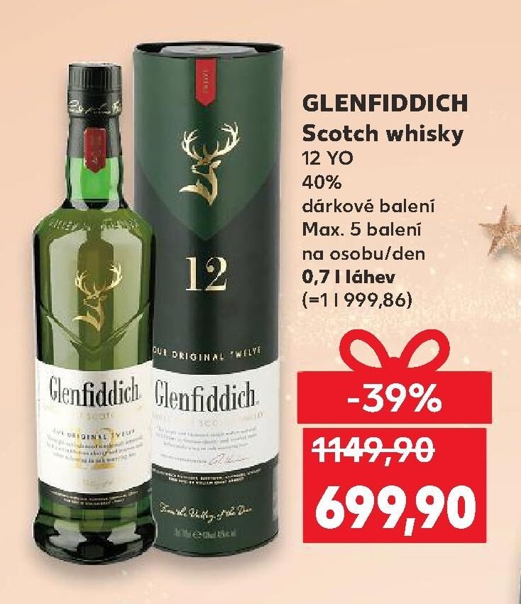 GLENFIDDICH Scotch whisky 12 YO