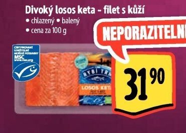 Divoký losos keta - filet s kůží